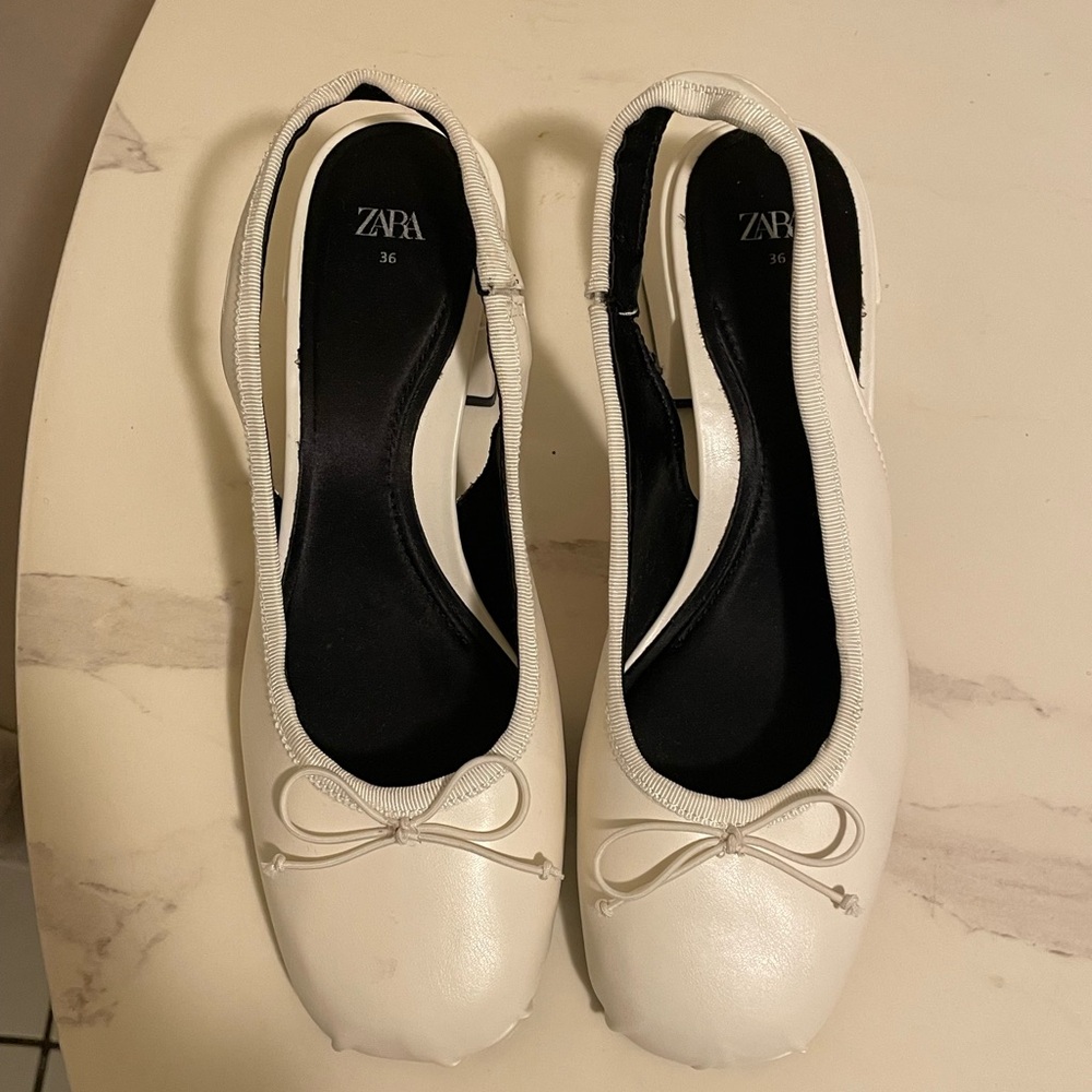 Zara White Heeled Shoes
